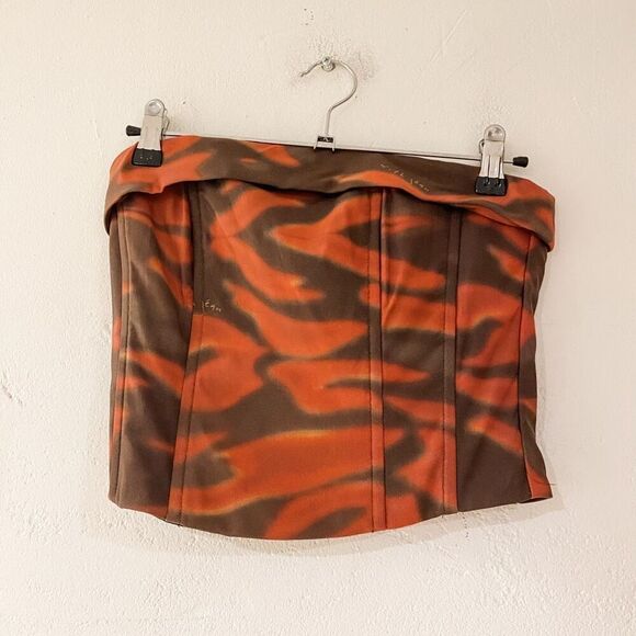 With Jean Carla Corset in NYX Red Brown Tye Dye Size XS NWT - Picture 2 of 7